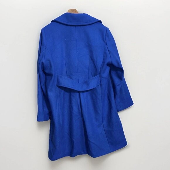 Kate Spade Bright Blue Trench Coat Sz XXL Winter Elegant Statement Piece NWT - Picture 2 of 6